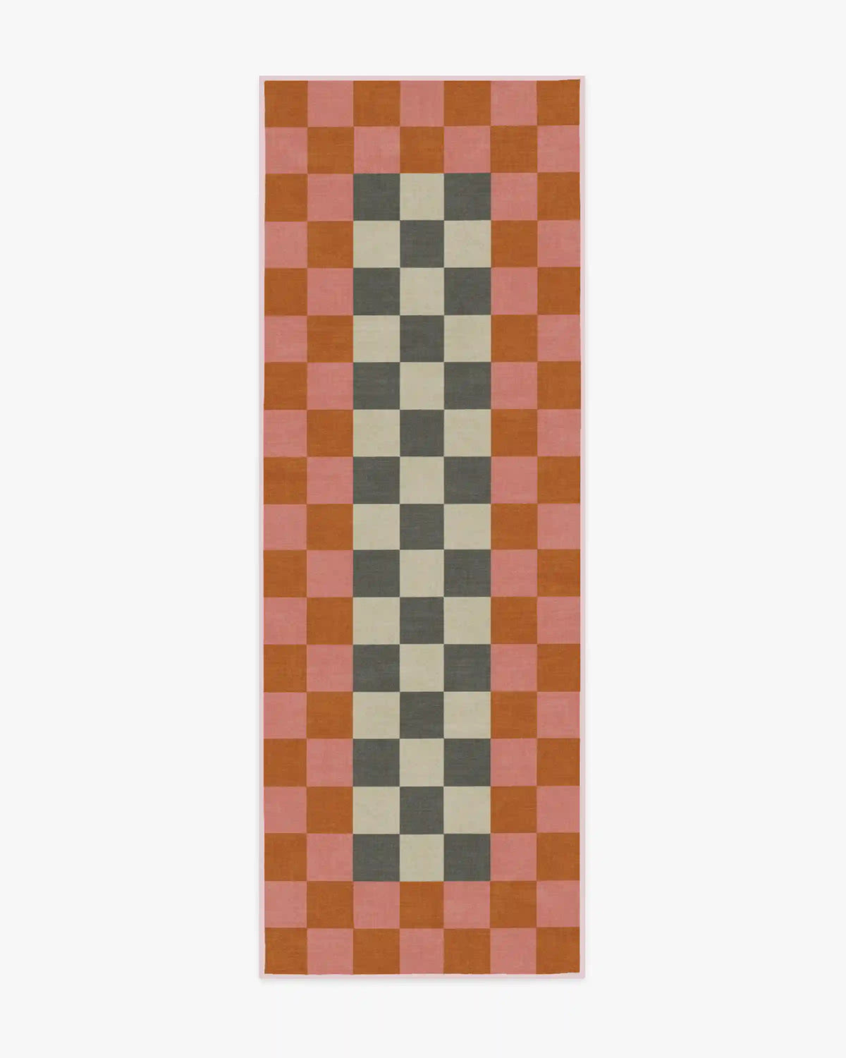Checker Border Pink & Orange Rug by Jonathan Adler