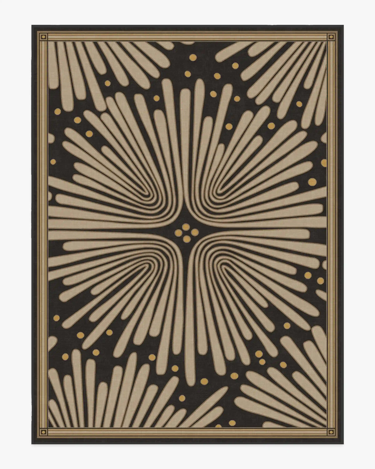 Gatsby Black & Gold Rug by Jonathan Adler