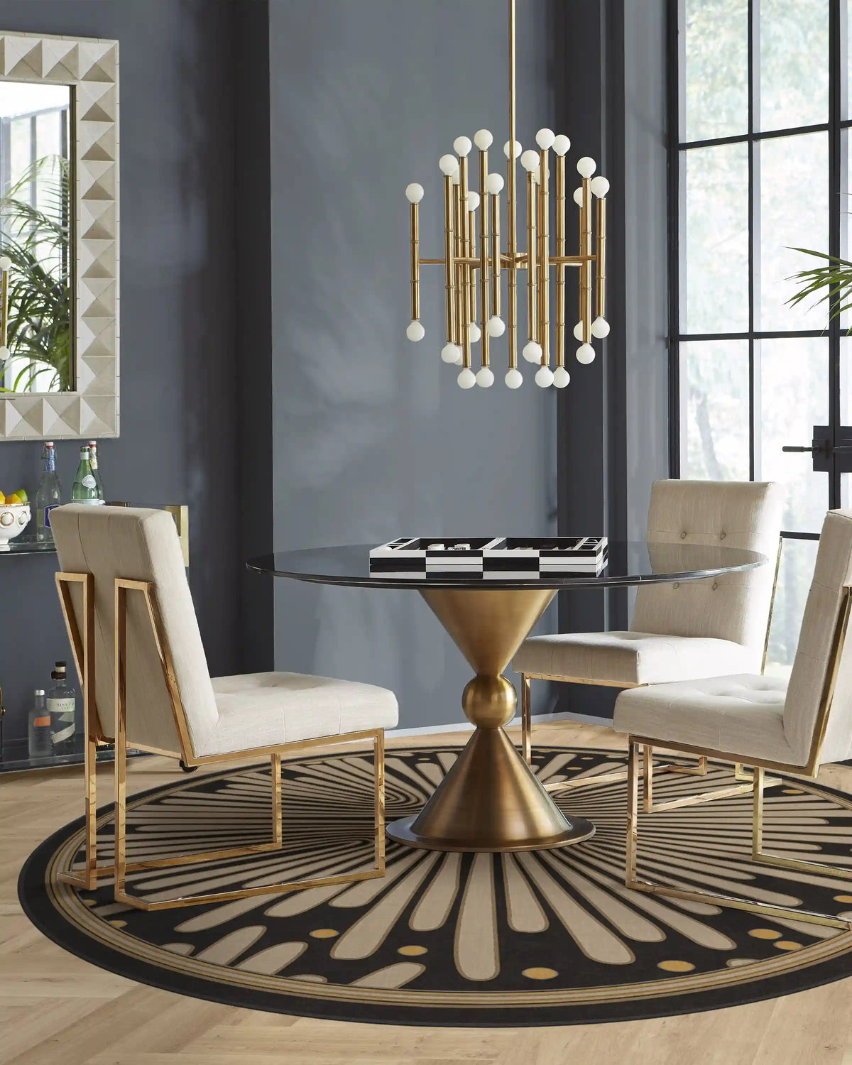 Gatsby Black & Gold Rug by Jonathan Adler
