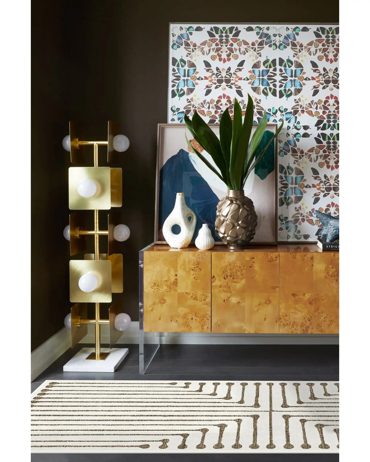 Inkdrop Camel & Ivory Rug by Jonathan Adler