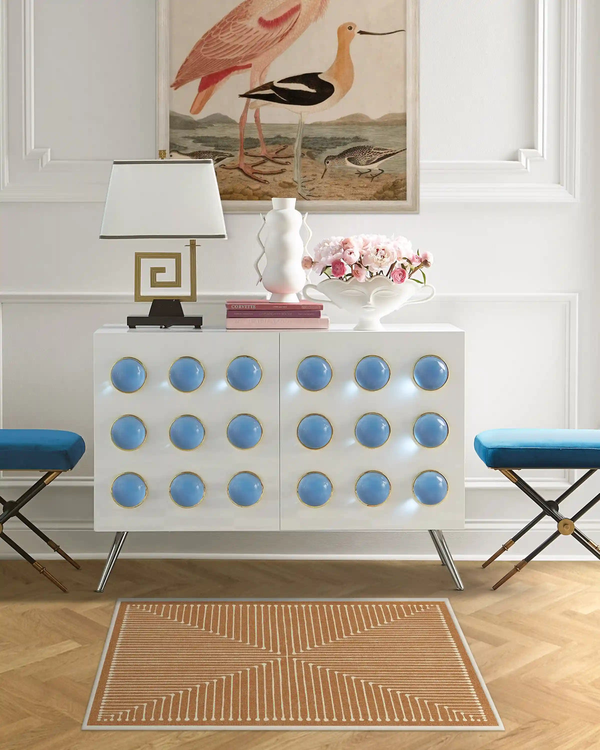 Inkdrop Copper Rug by Jonathan Adler