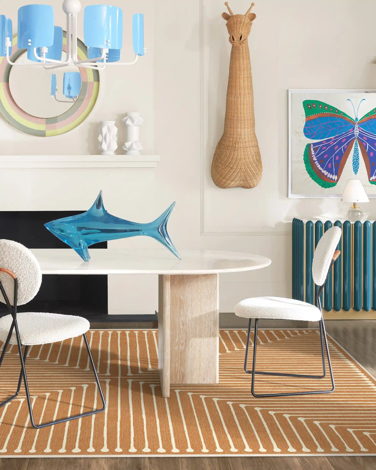 Inkdrop Copper Rug by Jonathan Adler