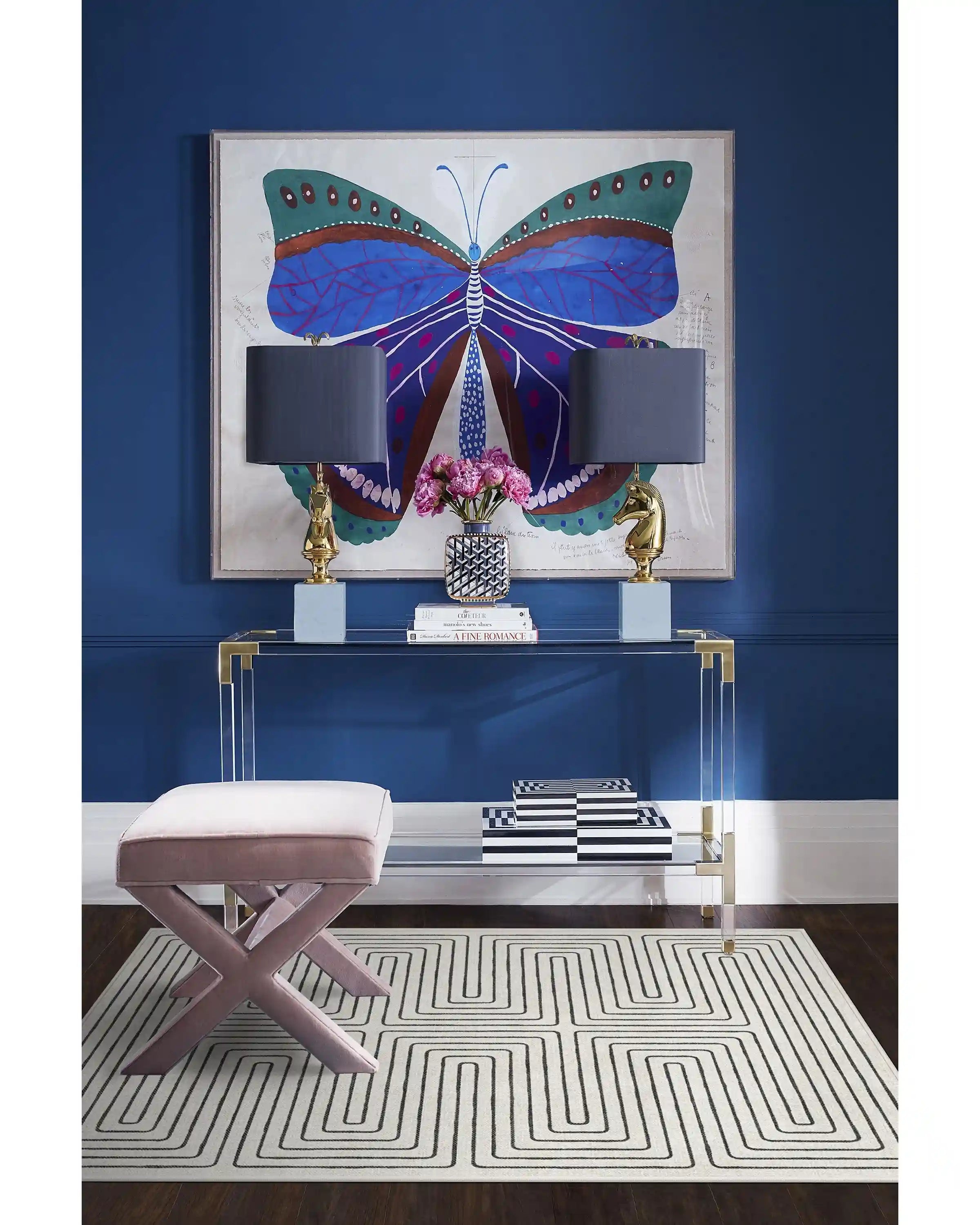 Labyrinth Black & Ivory Rug by Jonathan Adler