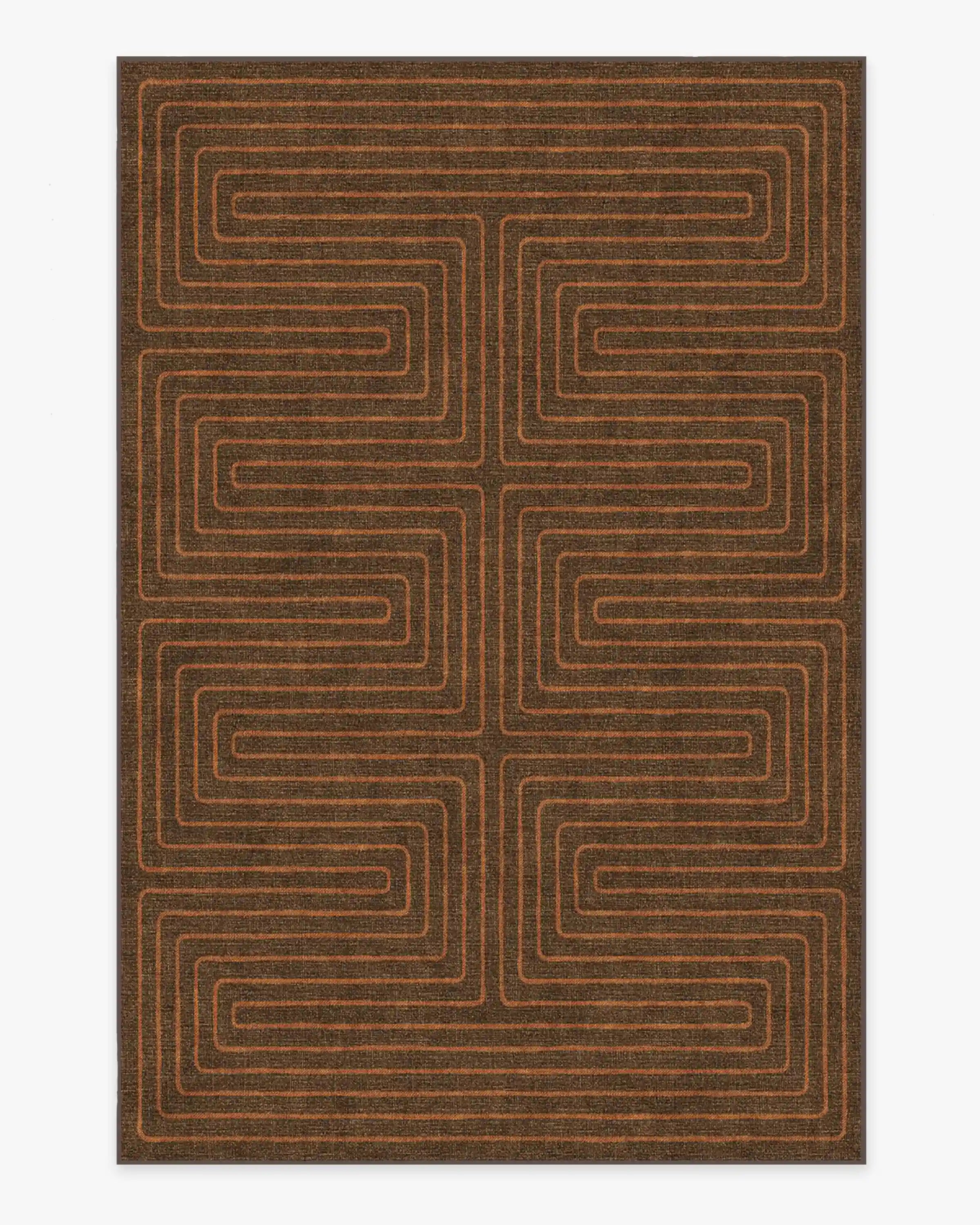 Labyrinth Brown & Orange Rug by Jonathan Adler