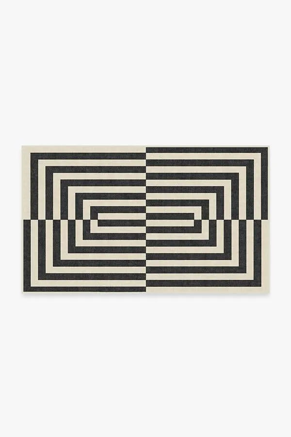 Op Art Charcoal Rug by Jonathan Adler
