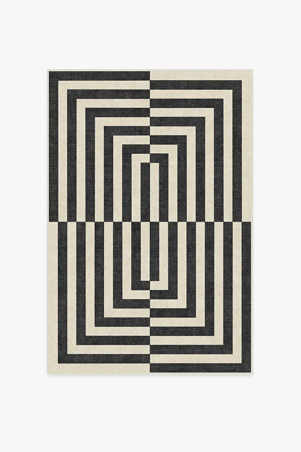 Op Art Charcoal Rug by Jonathan Adler