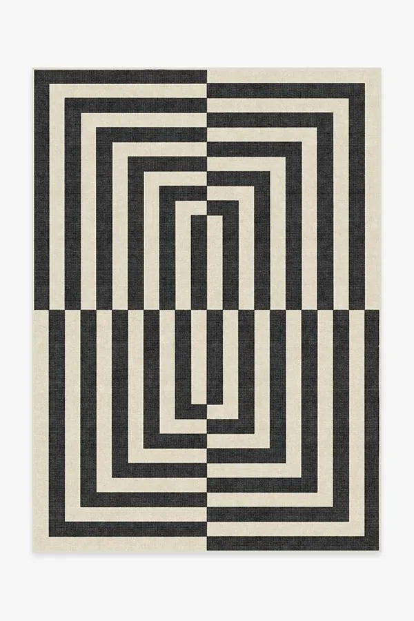 Op Art Charcoal Rug by Jonathan Adler