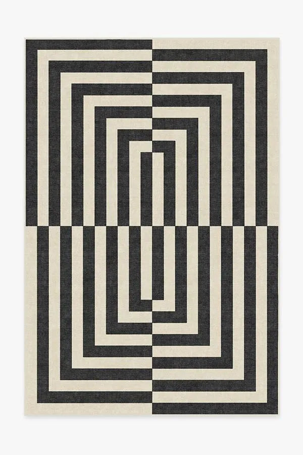 Op Art Charcoal Rug by Jonathan Adler