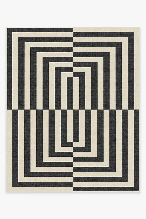 Op Art Charcoal Rug by Jonathan Adler
