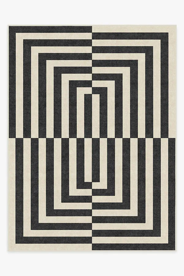Op Art Charcoal Rug by Jonathan Adler