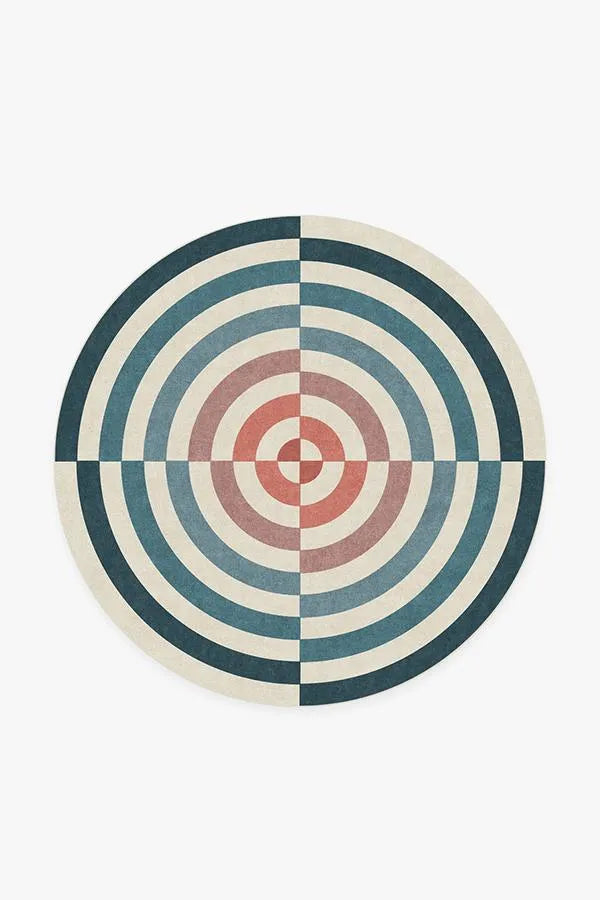 Op Art Teal Rug by Jonathan Adler
