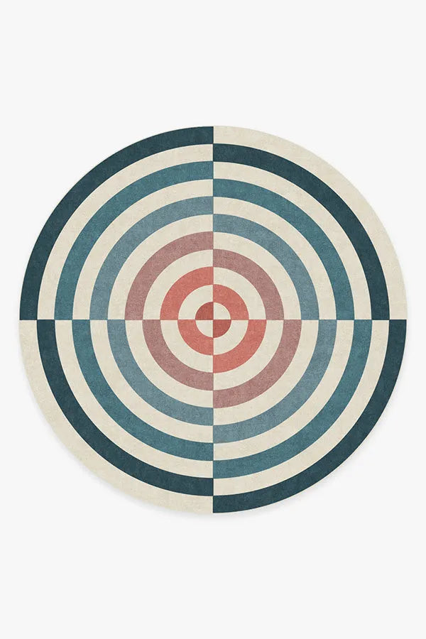 Op Art Teal Rug by Jonathan Adler