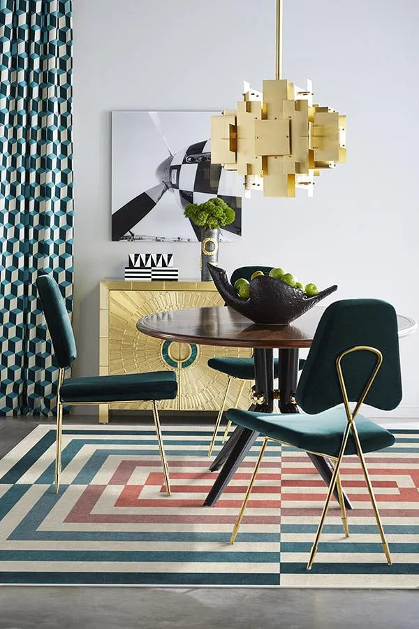 Op Art Teal Rug by Jonathan Adler