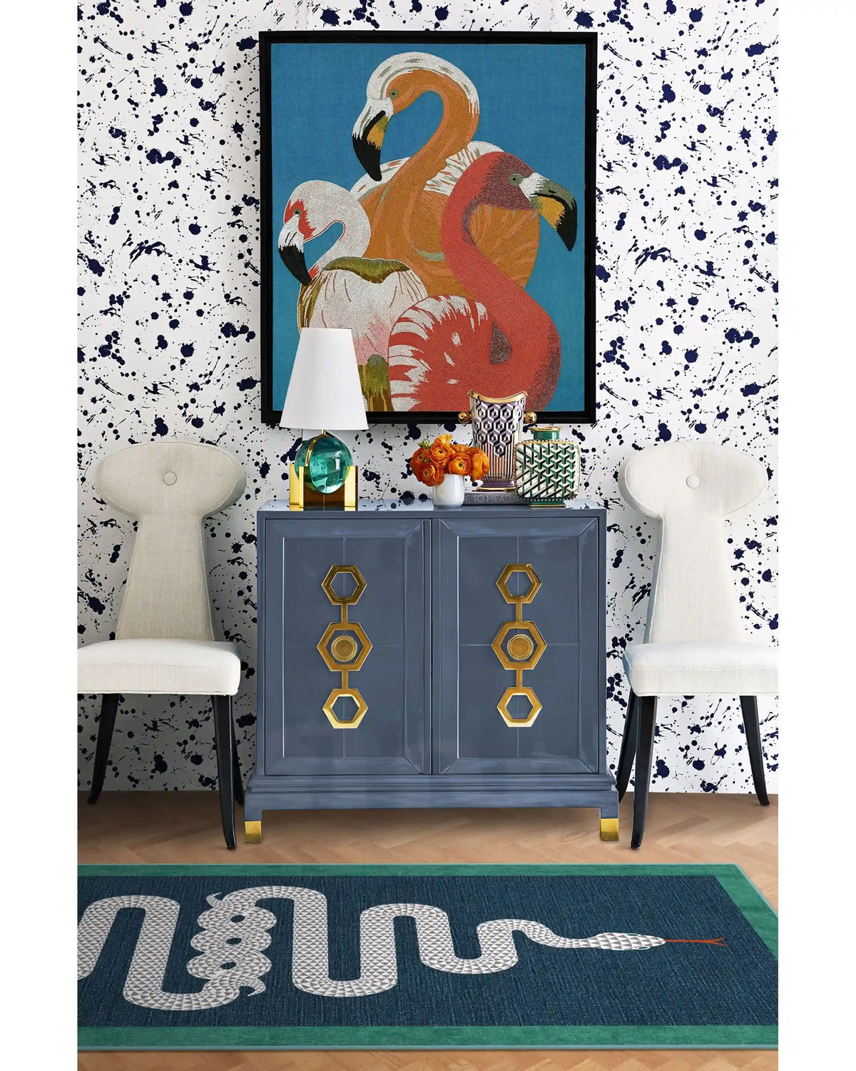 Venom Sapphire Rug by Jonathan Adler