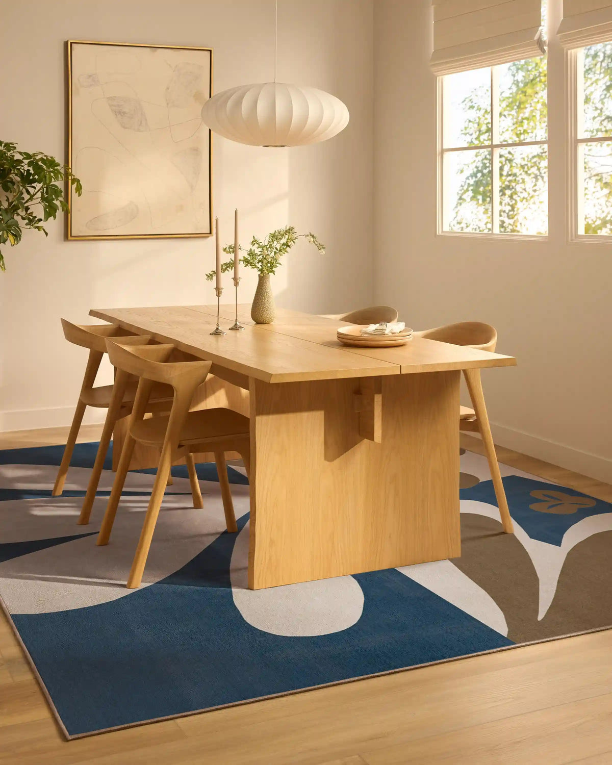 Kolmikko Blue & Tan Rug by Marimekko