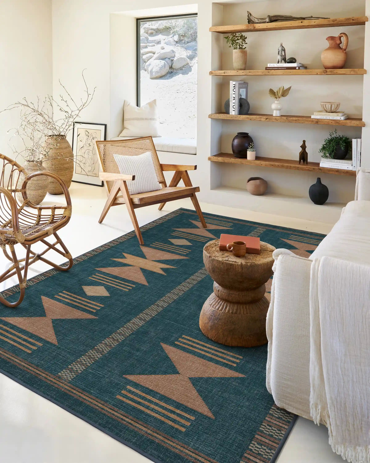 Lark Blue & Rose Rug