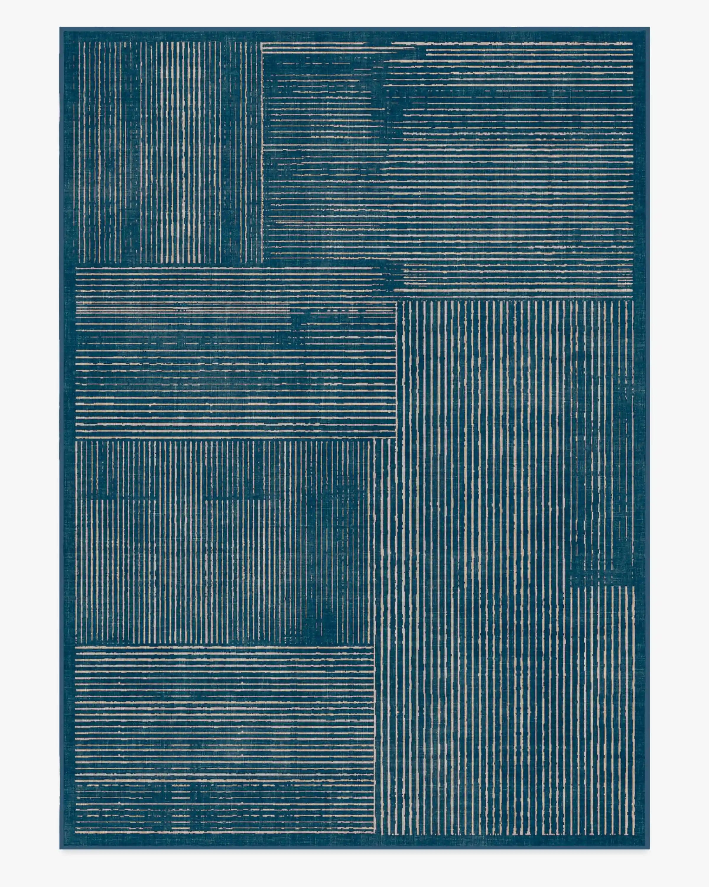Linear Oasis Blue Rug