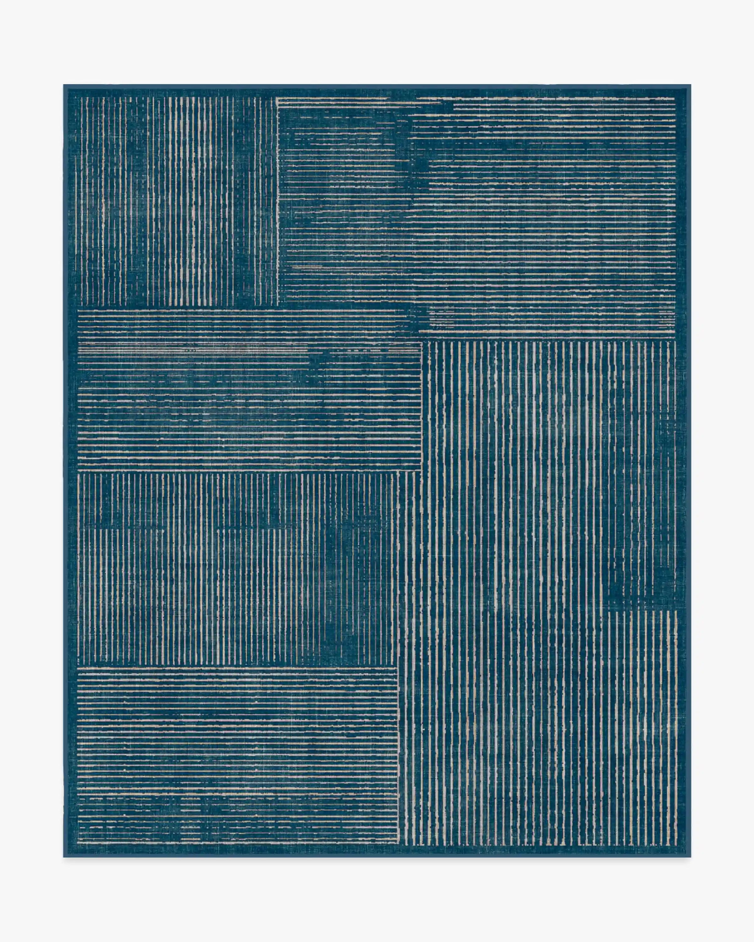 Linear Oasis Blue Rug