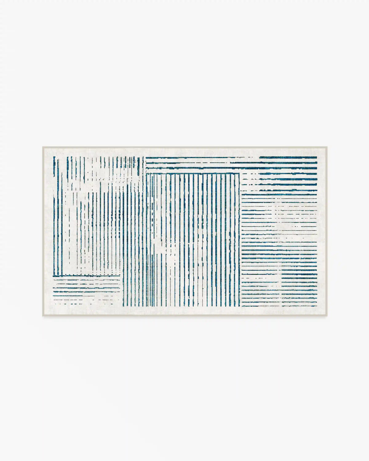 Linear Oasis Ivory & Blue Rug