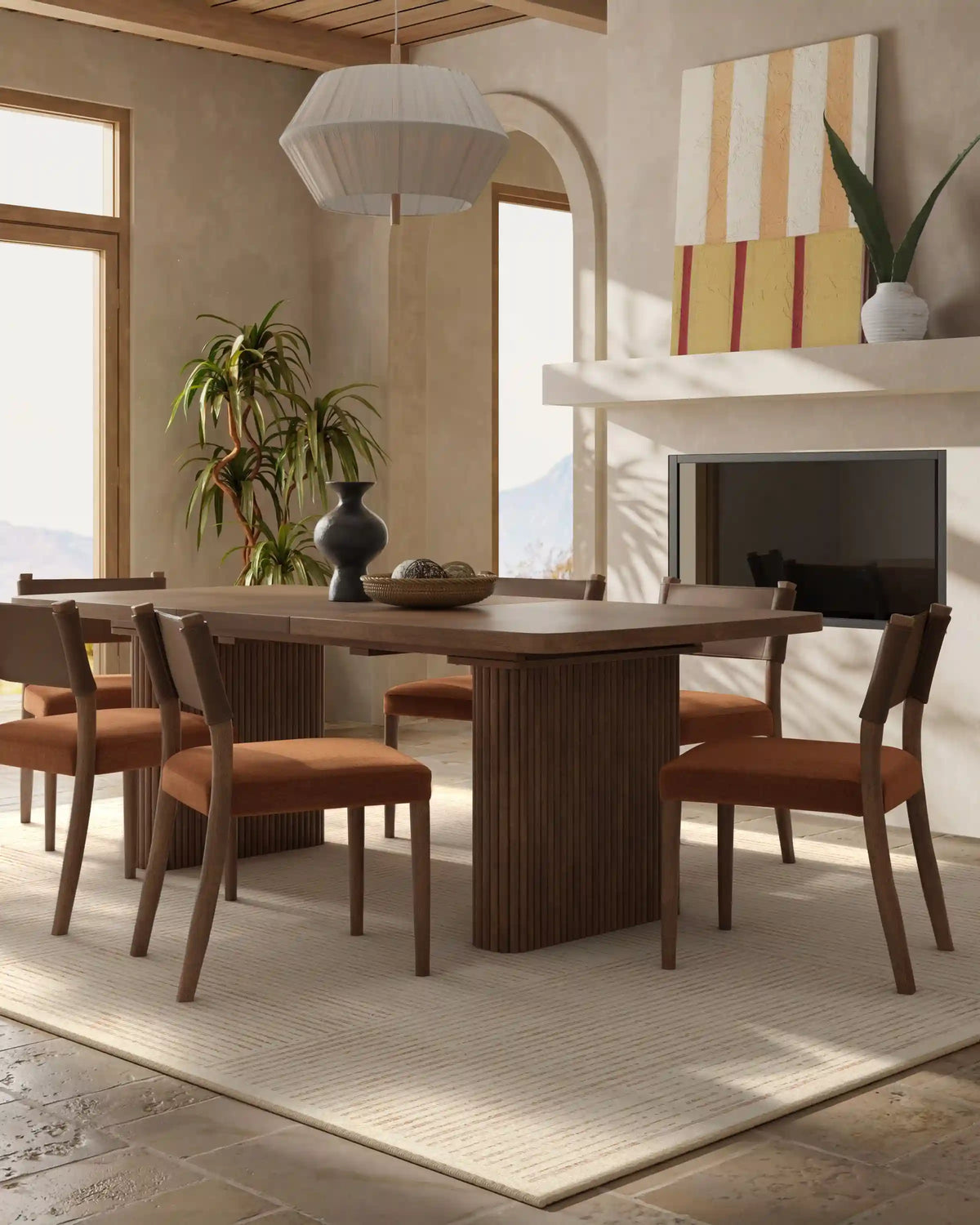 Linear Oasis Neutral Rug