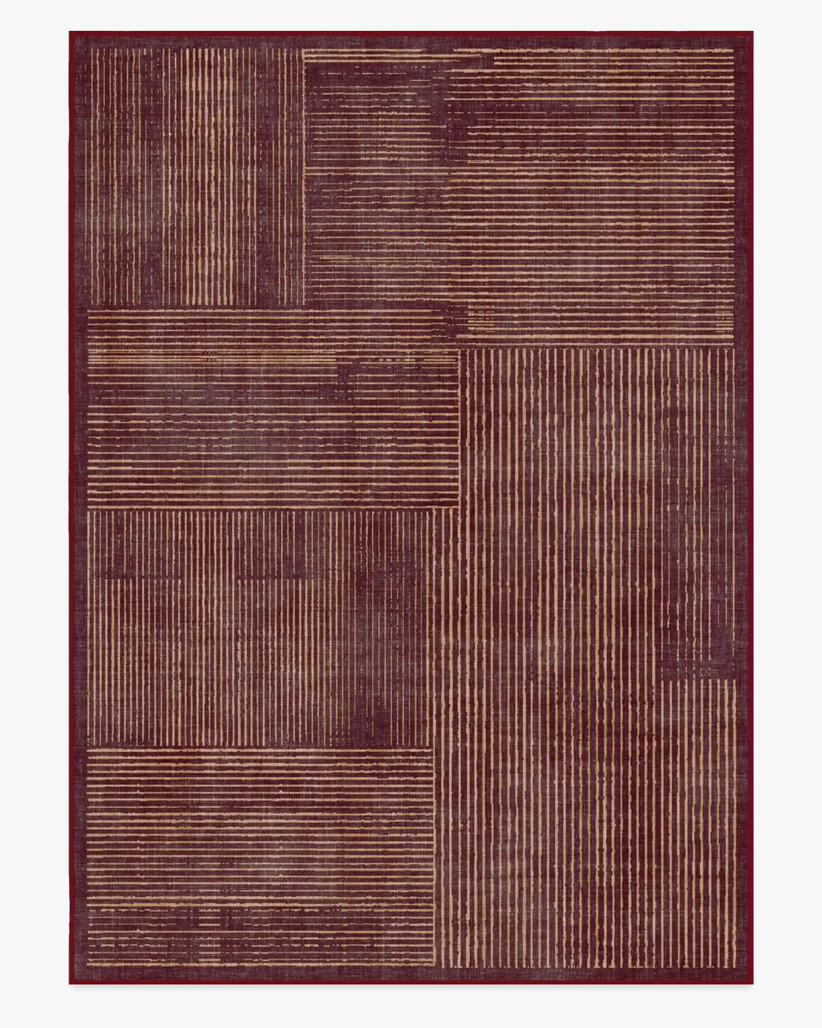 Linear Oasis Rust Red Rug