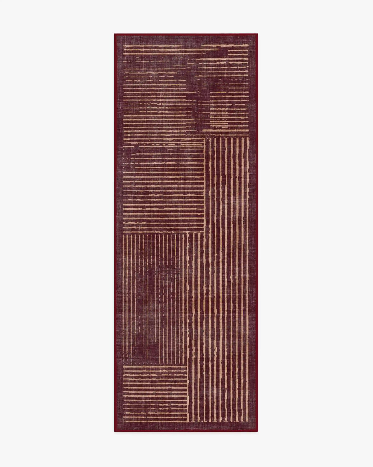 Linear Oasis Rust Red Rug