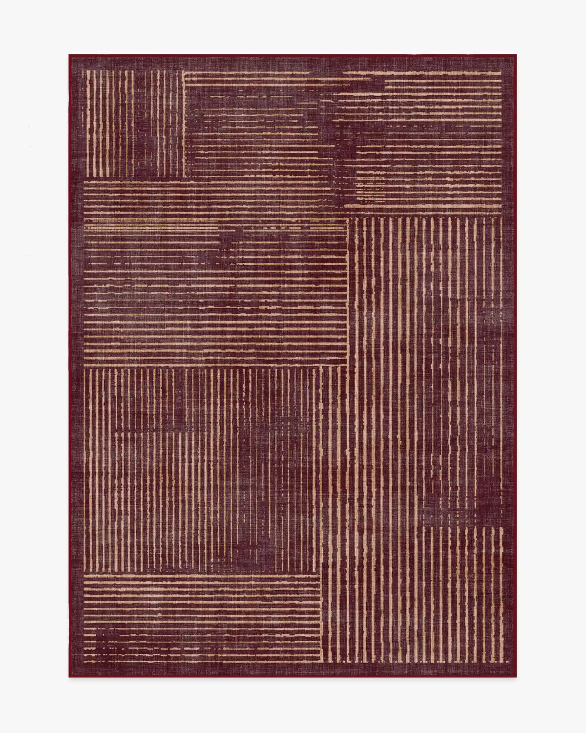 Linear Oasis Rust Red Rug