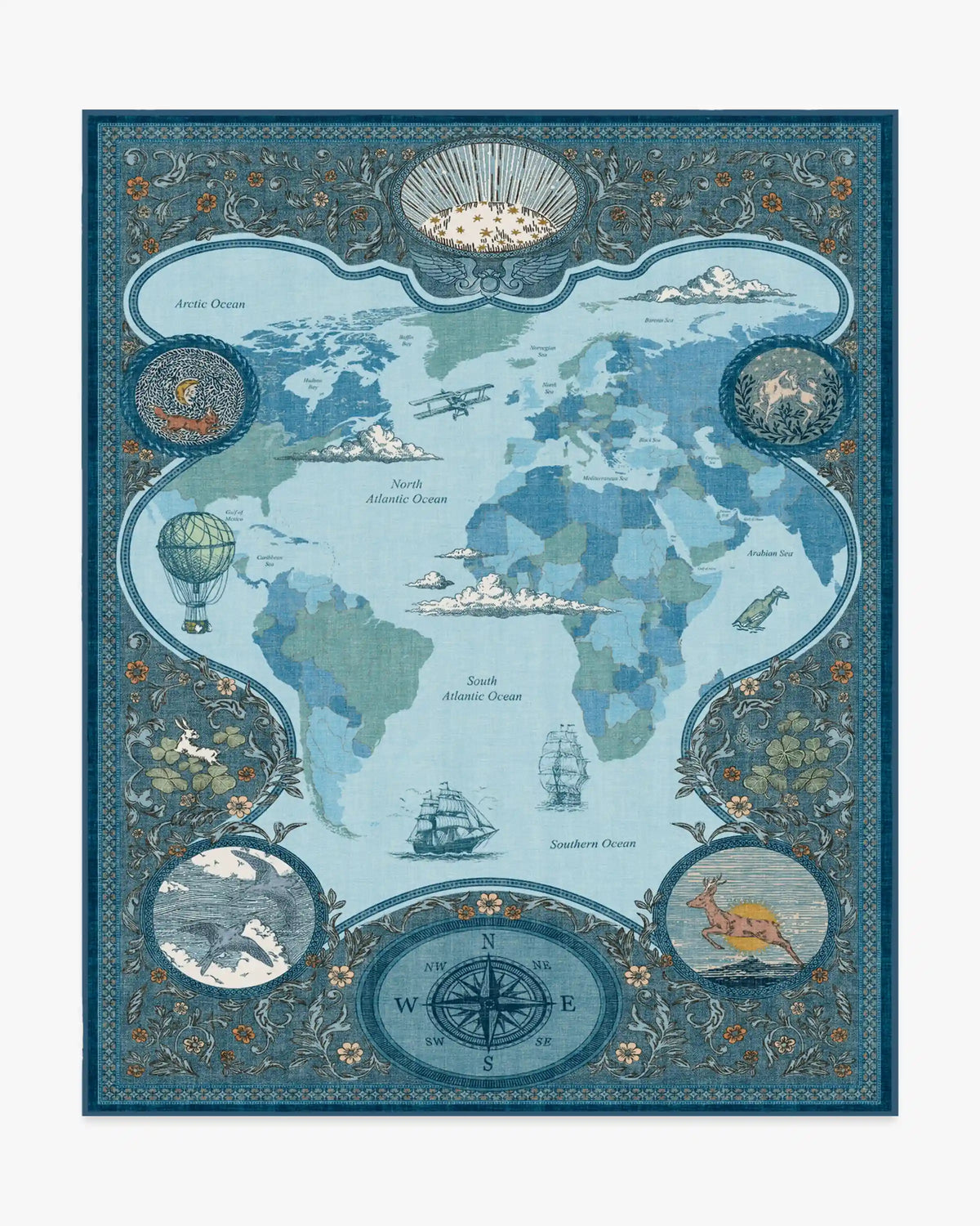Little Explorer Blue & Grey Rug