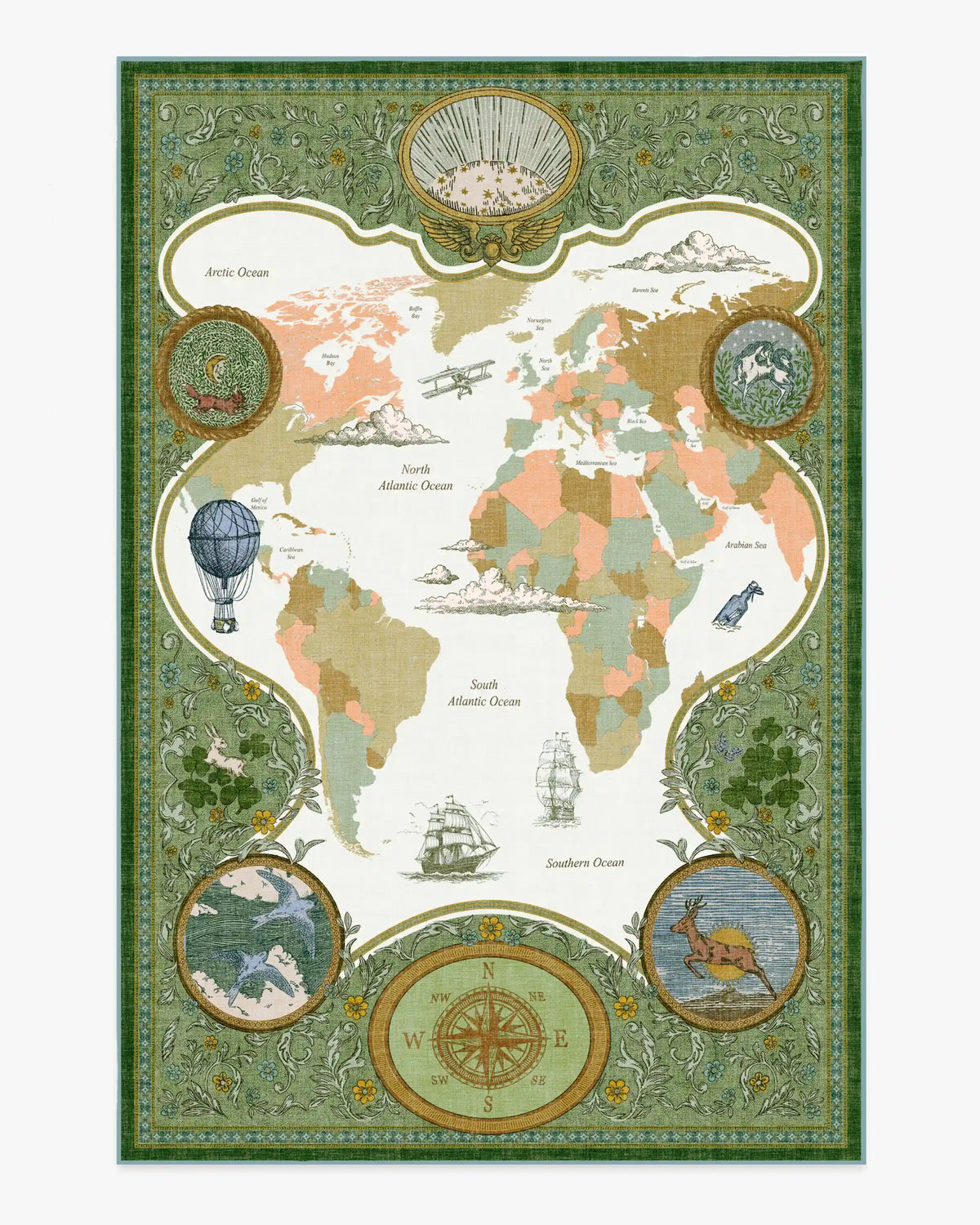 Little Explorer Gold & Green Rug