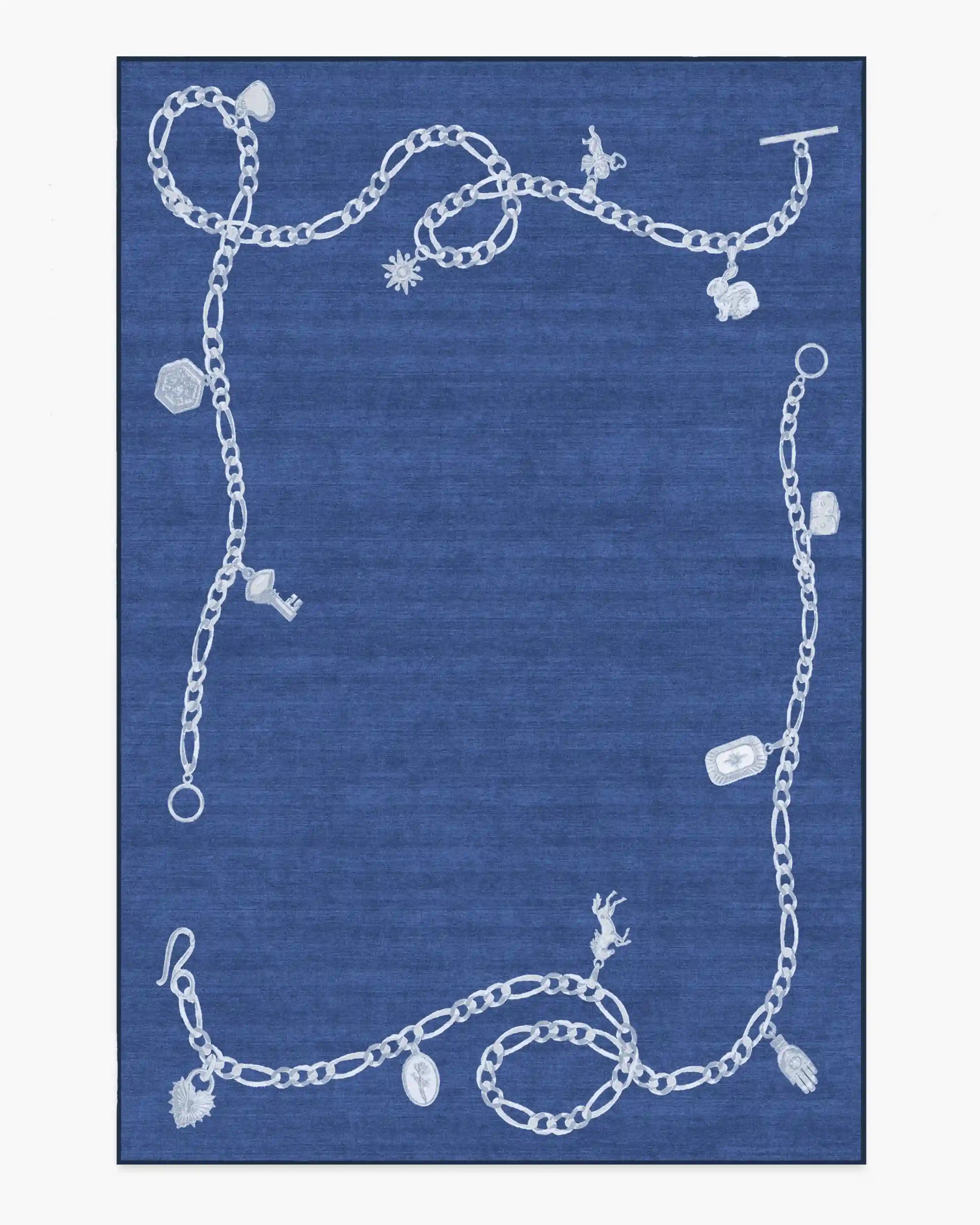 M&E Charms Midnight Blue Rug by Humberto Leon