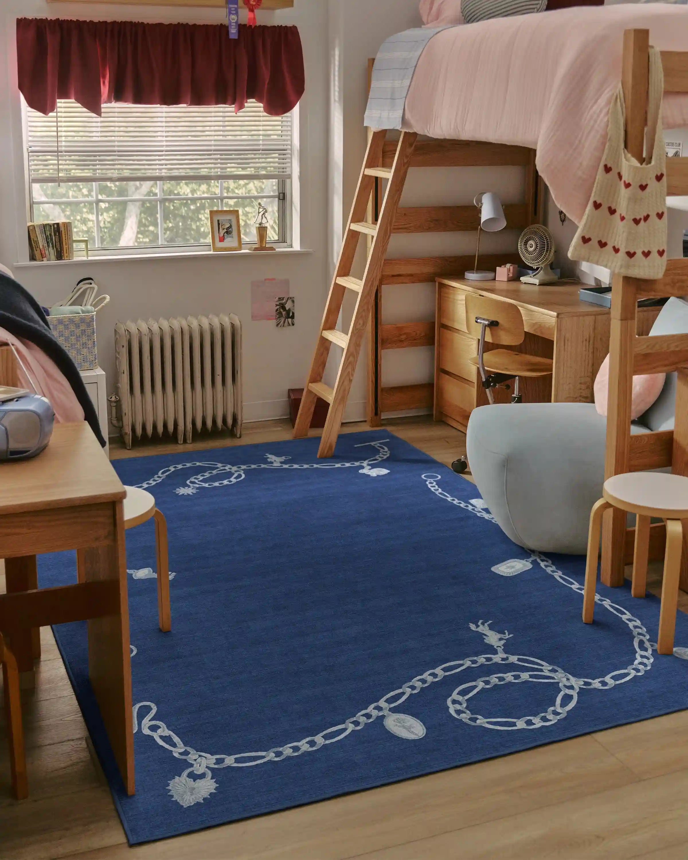 M&E Charms Midnight Blue Rug by Humberto Leon