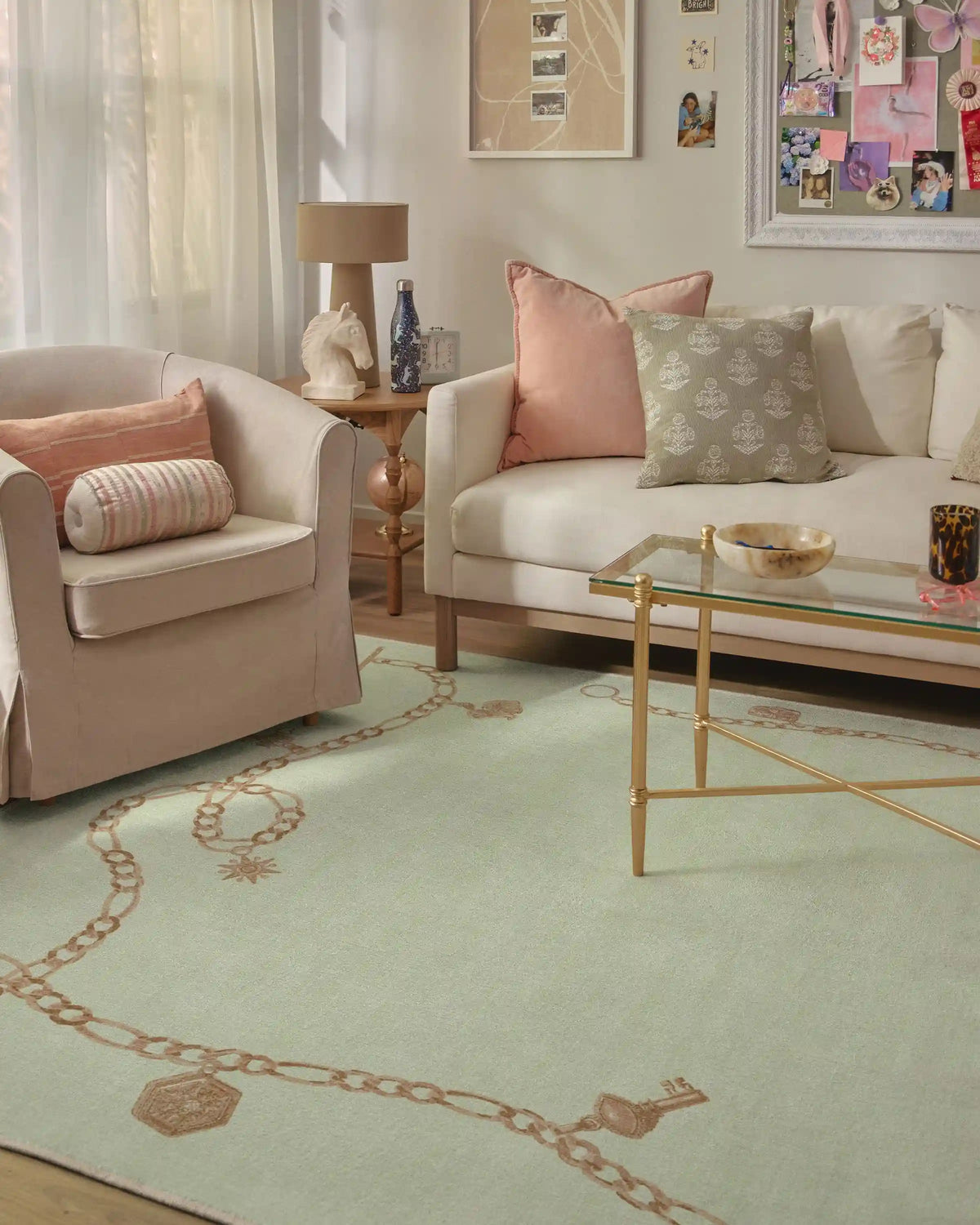 M&E Charms Pale Green Rug by Humberto Leon