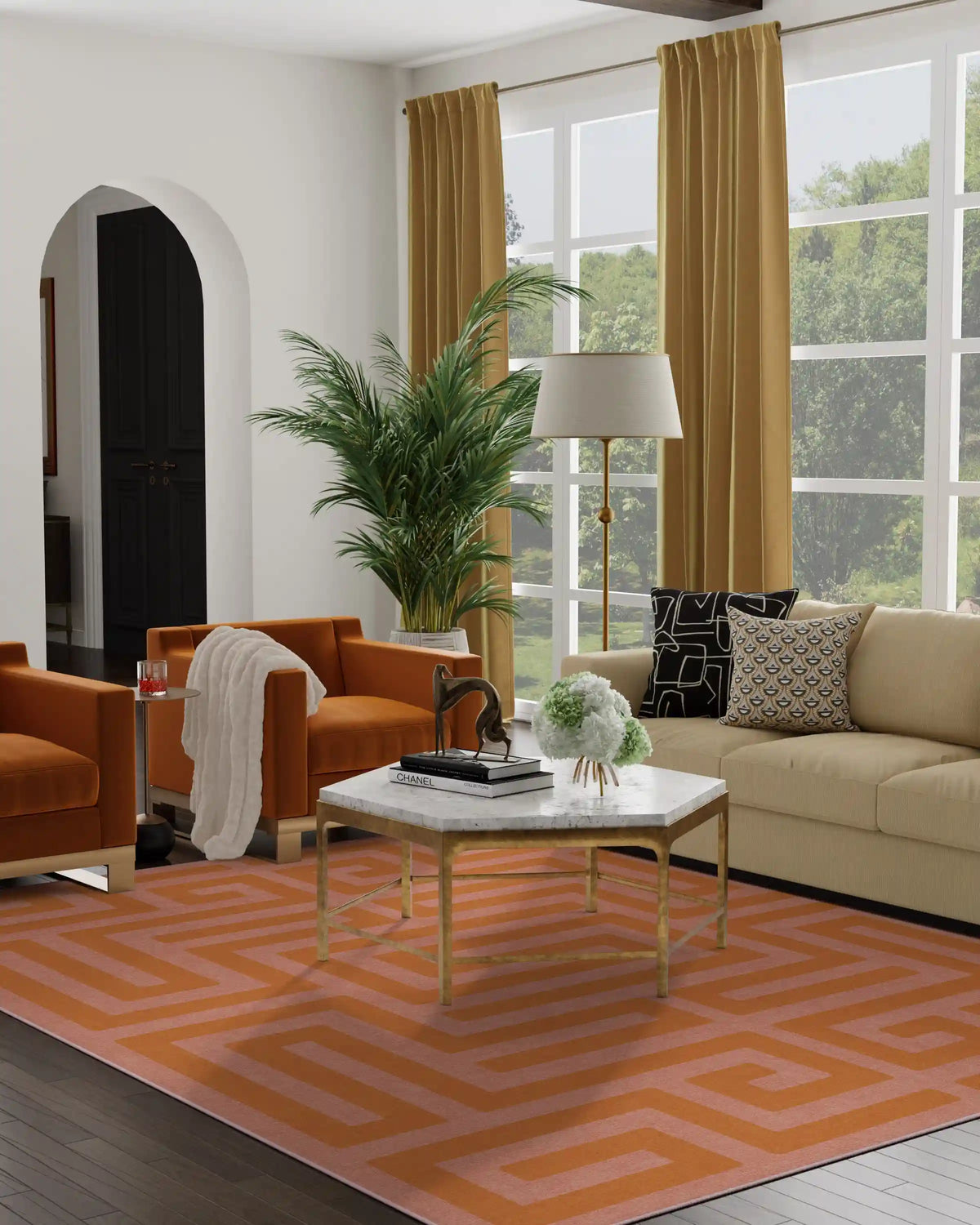 Maze Pink & Orange Rug