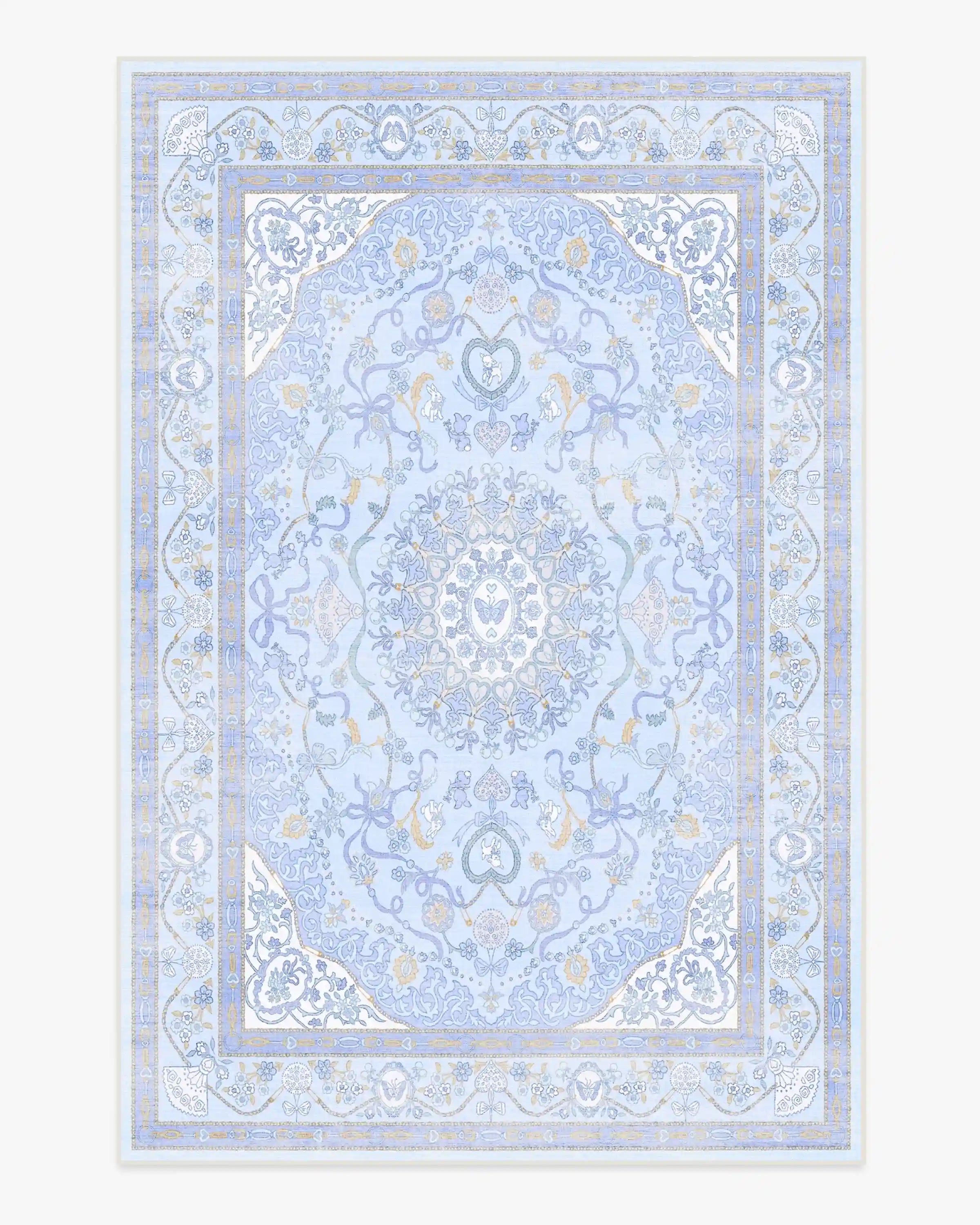 Mazzy Ornamental Blue Rug by Humberto Leon