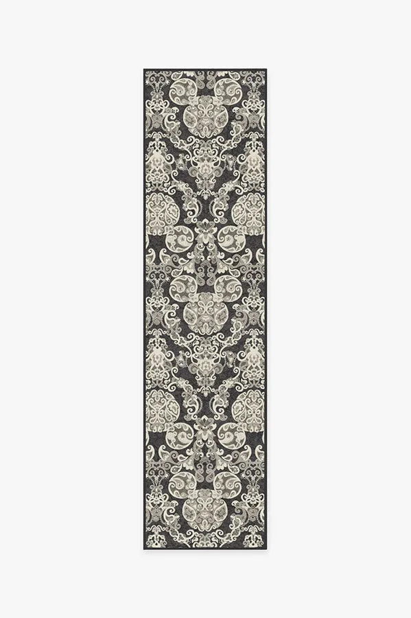 Mickey Damask Charcoal Rug