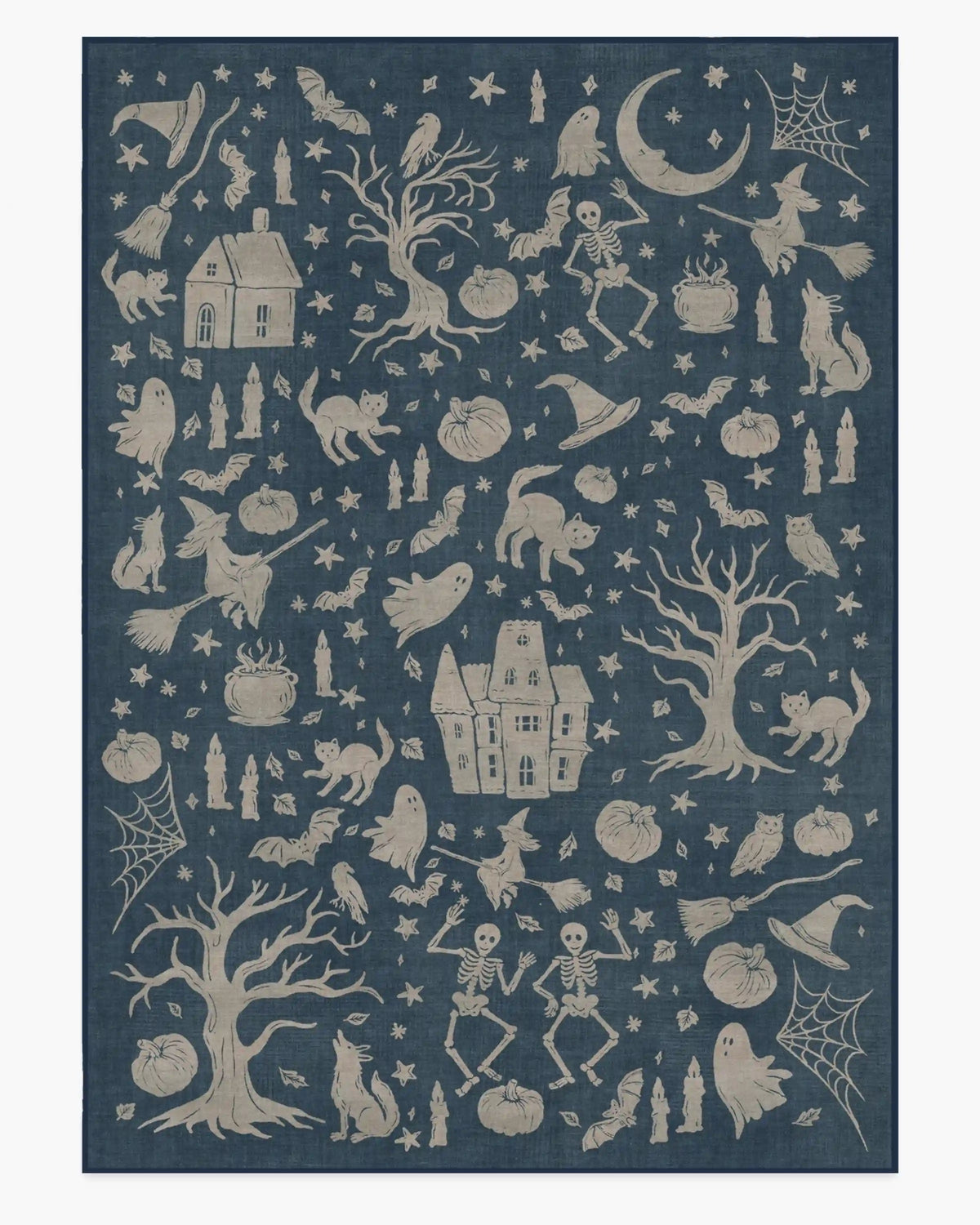 Moonlit Creatures Navy Rug