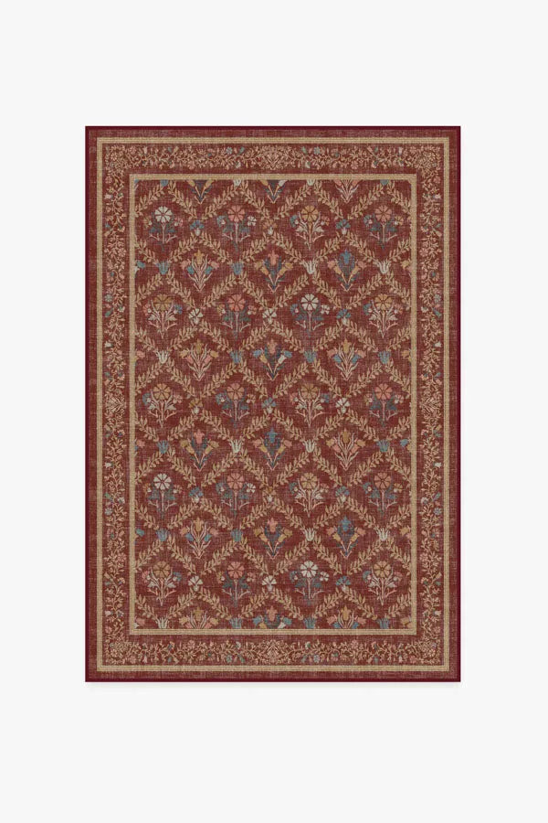 Bellflowers Amber Red Rug by Morris & Co.