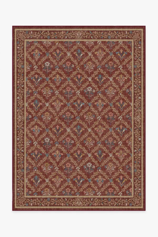 Bellflowers Amber Red Rug by Morris & Co.
