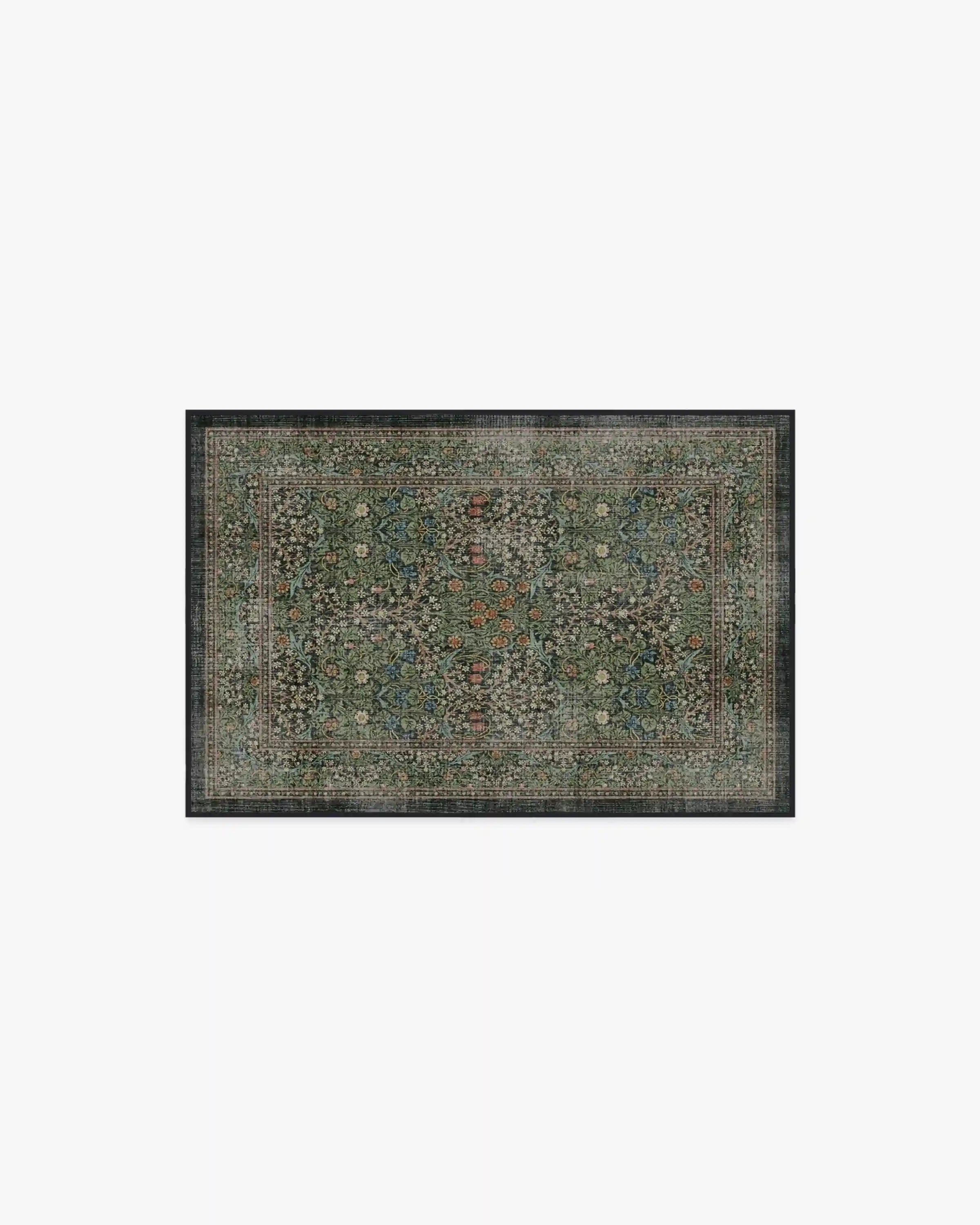 Blackthorn Forest Green Rug by Morris & Co.