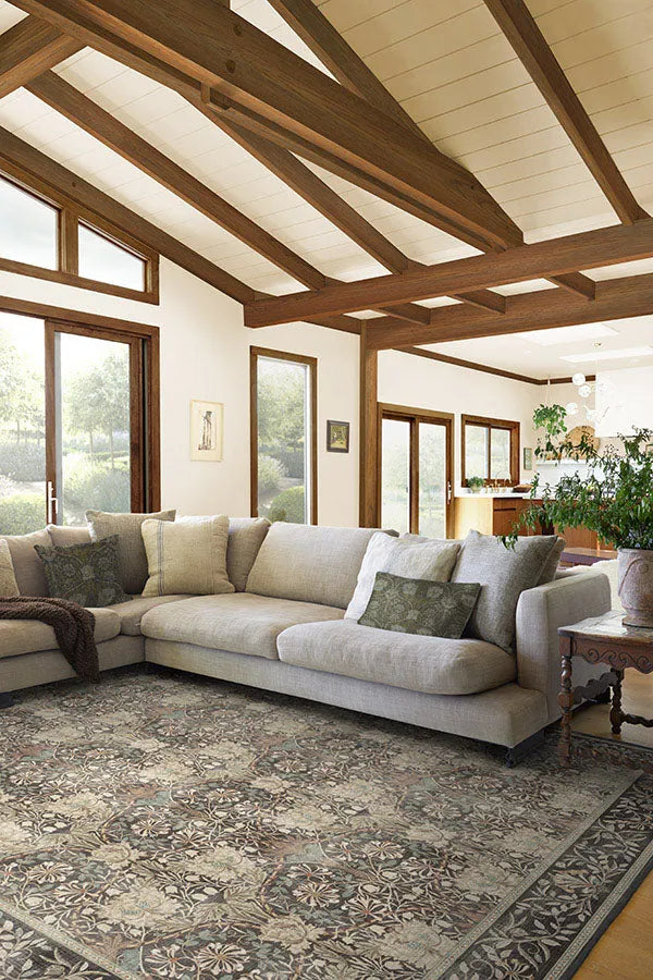 Honeysuckle & Tulip Dark Wood Rug by Morris & Co.