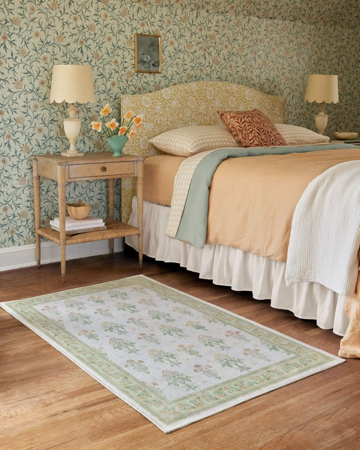 Meadow Sweet Ivory & Green Rug by Morris & Co.