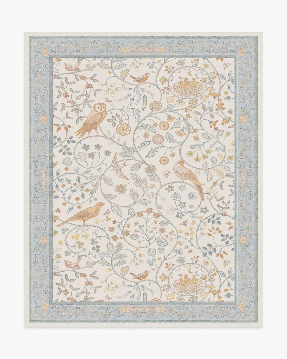 Newill Ivory & Blue Rug by Morris & Co.