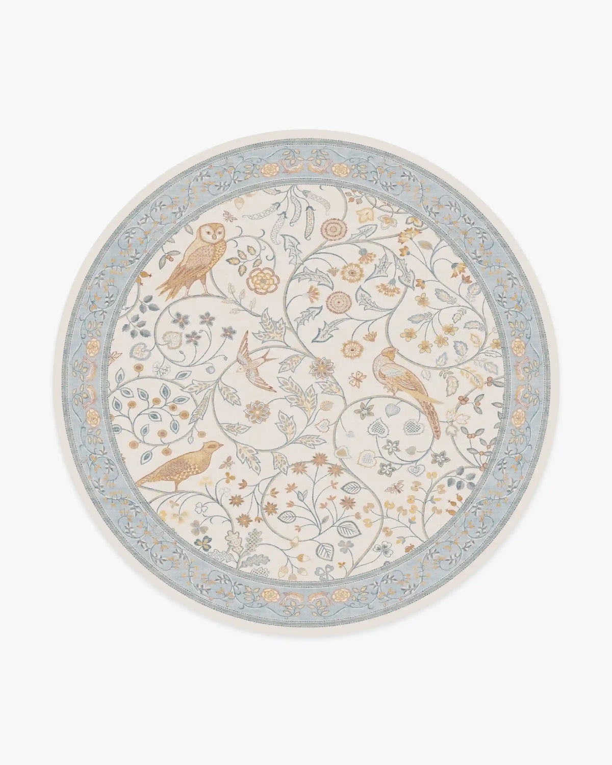 Newill Ivory & Blue Rug by Morris & Co.