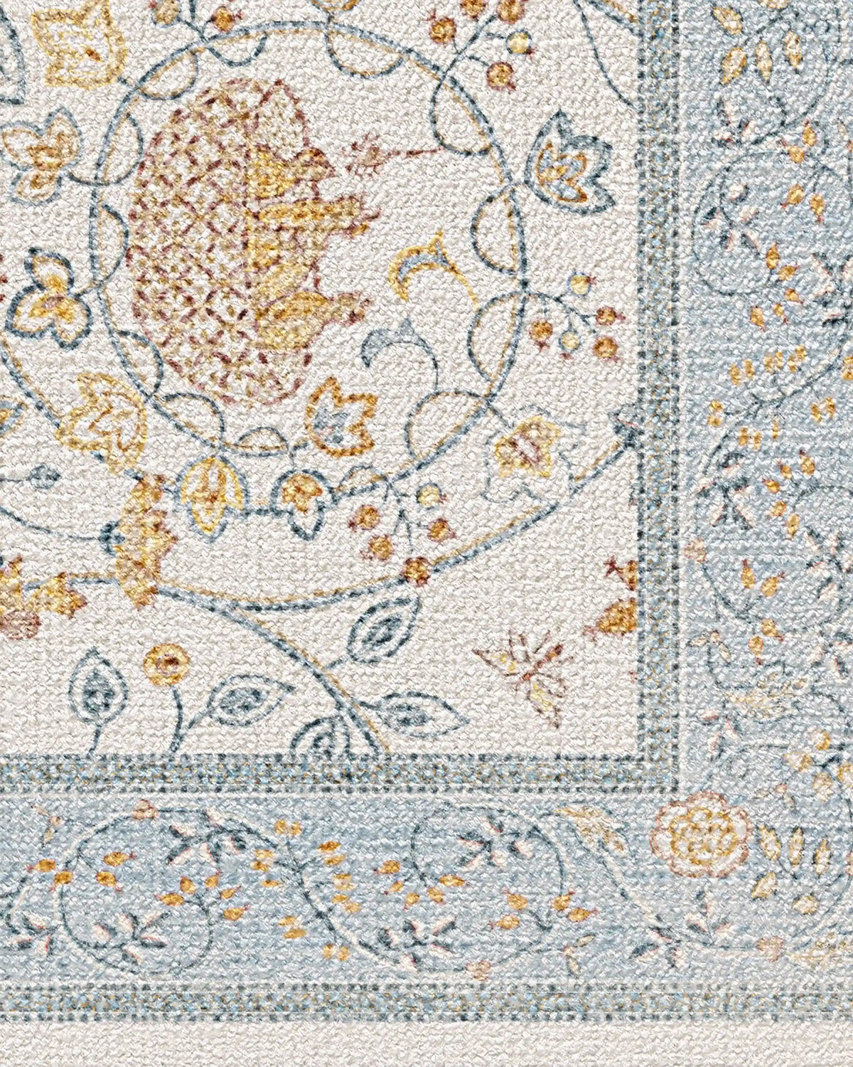 Newill Ivory & Blue Rug by Morris & Co.