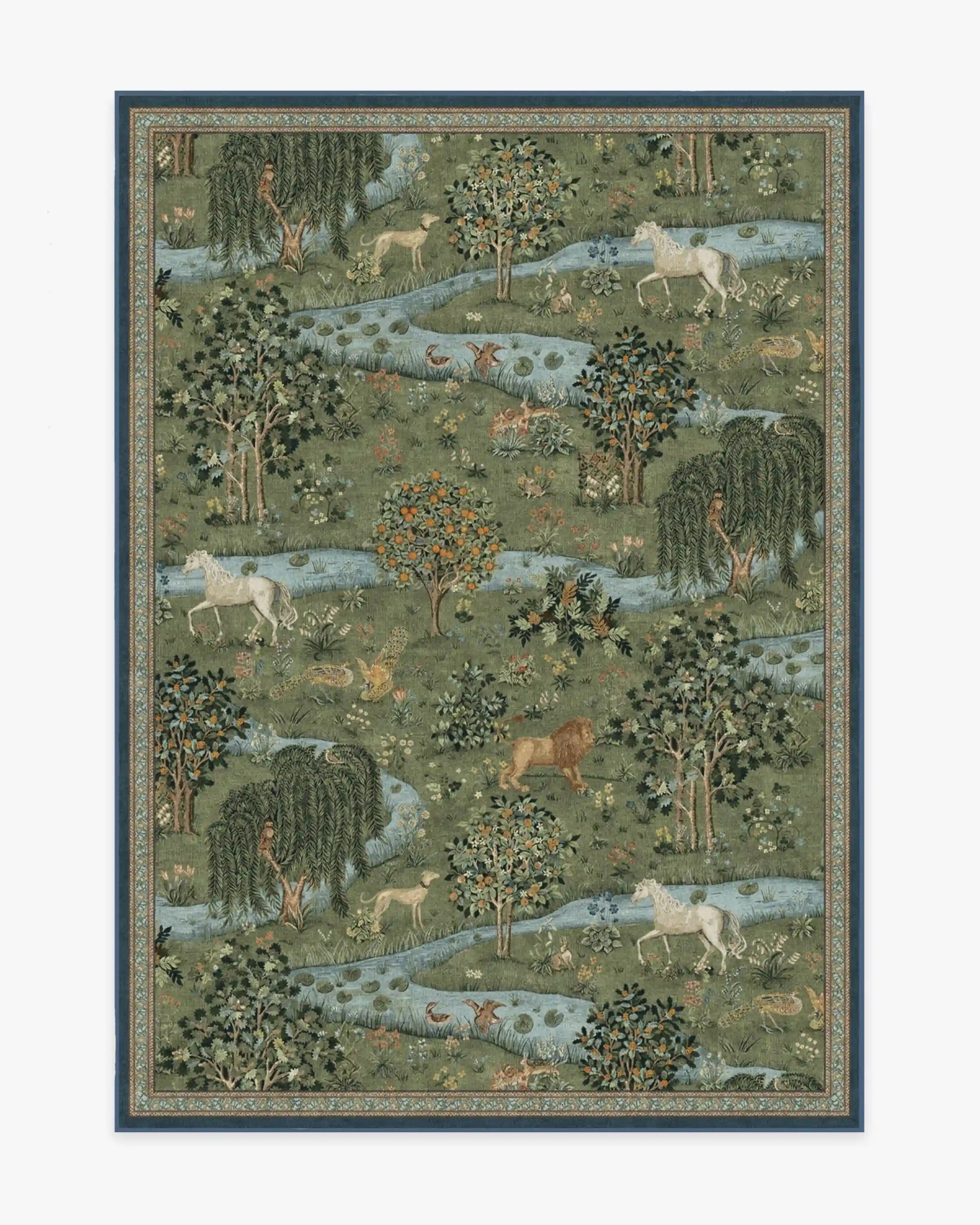 Owl & Willow Green Rug by Morris & Co.