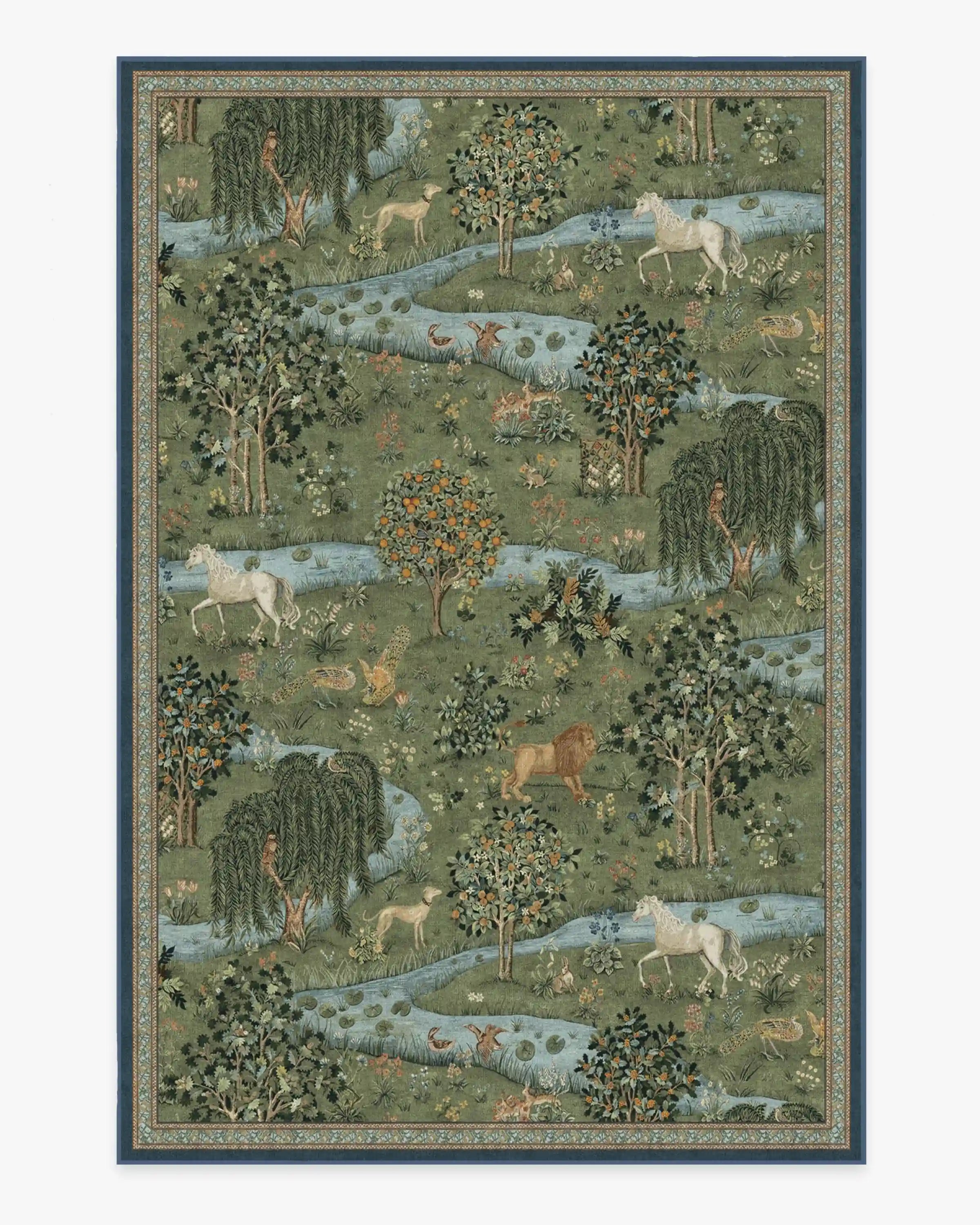 Owl & Willow Green Rug by Morris & Co.