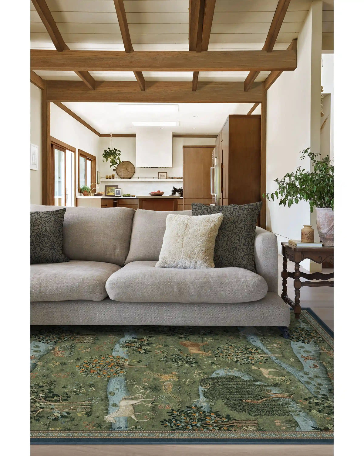 Owl & Willow Green Rug by Morris & Co.