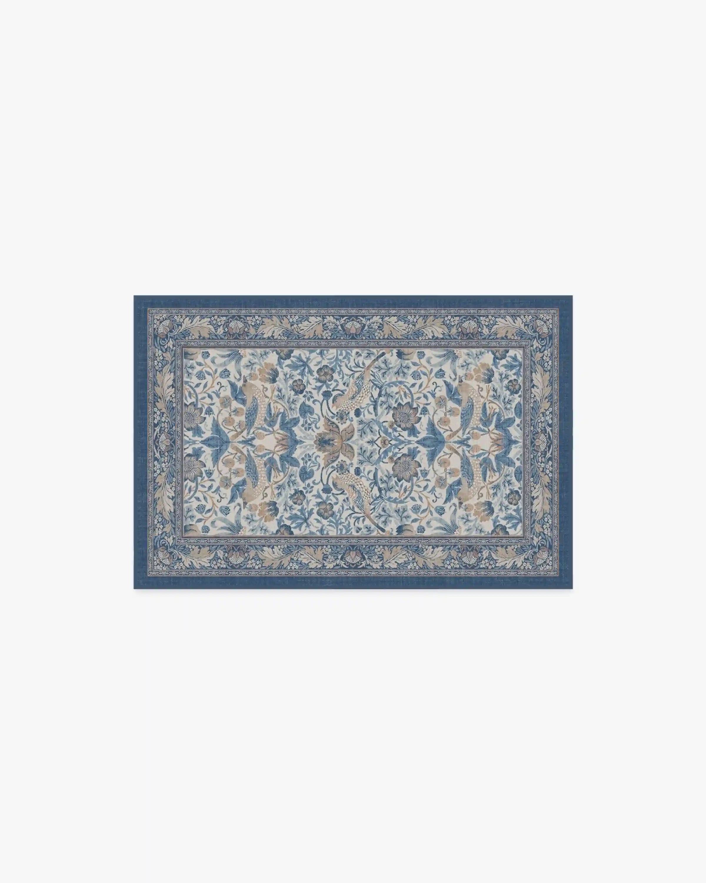 Strawberry Thief Indigo & Ivory Rug by Morris & Co.