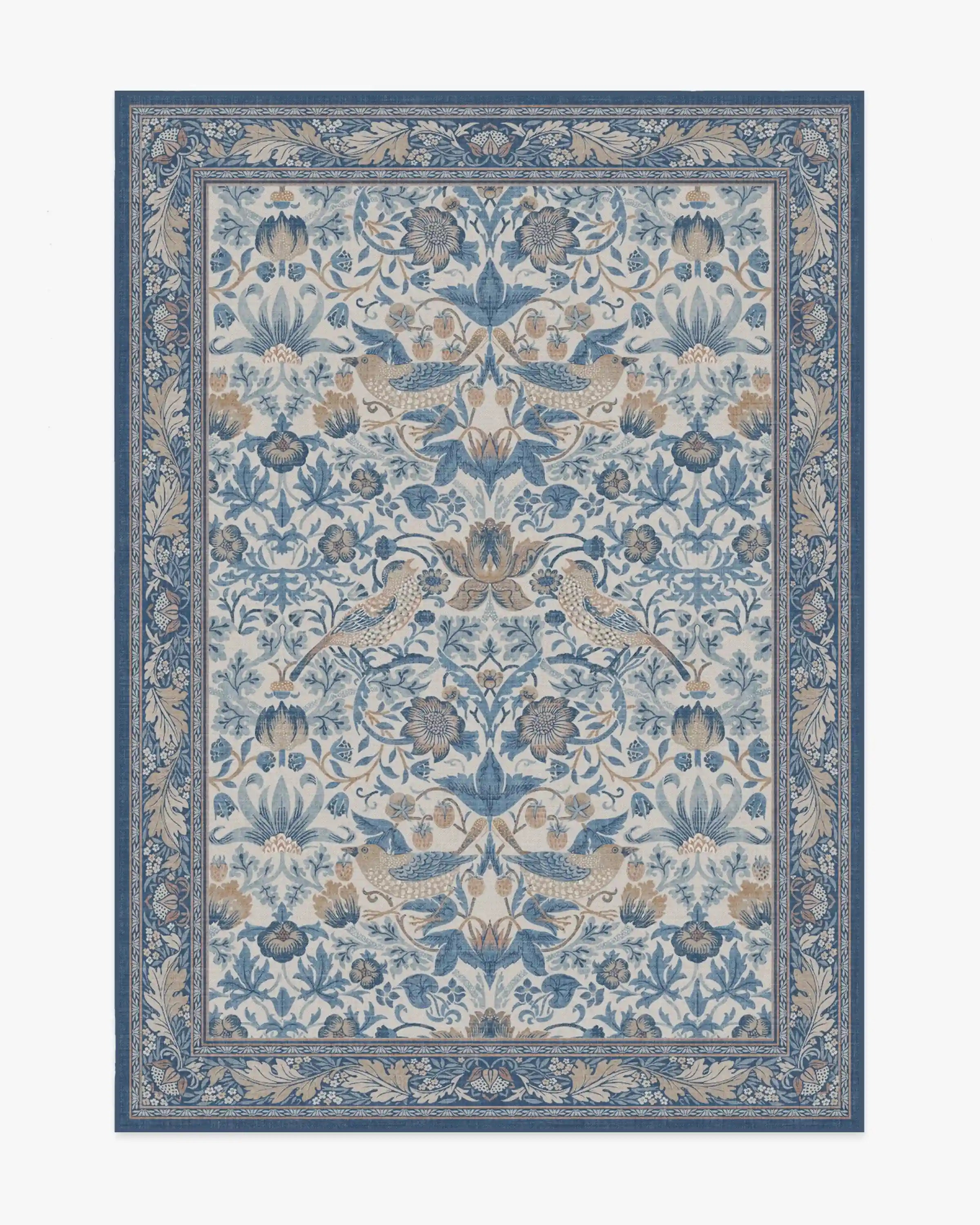 Strawberry Thief Indigo & Ivory Rug by Morris & Co.