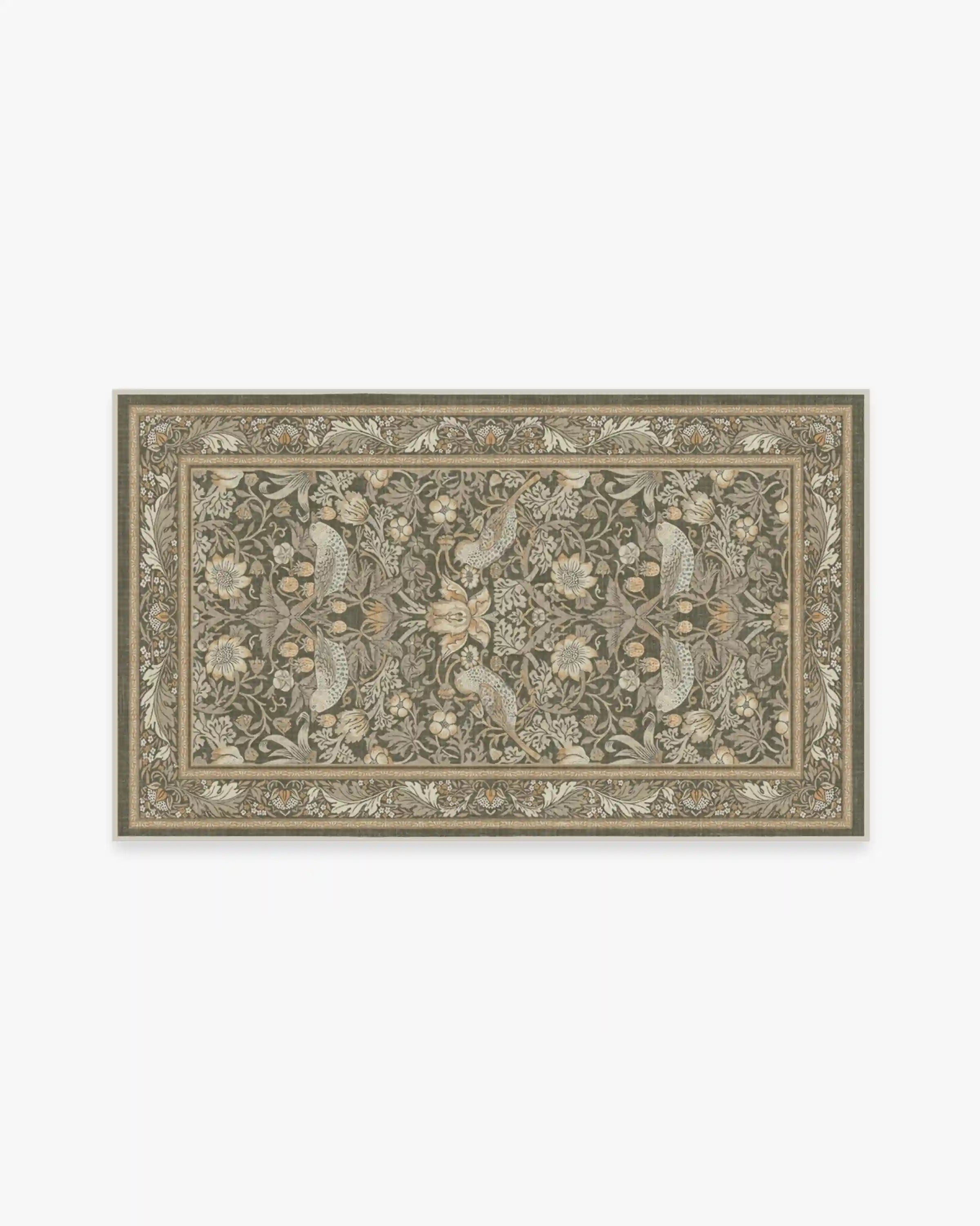 Strawberry Thief Stone Gold Rug by Morris & Co.